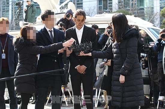 ▲경찰에 출석 중인 정준영 / 사진=민선유 기자