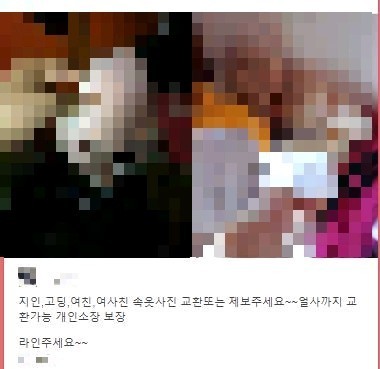 19일 한 SNS에서 검색한 불법촬영물 캡처