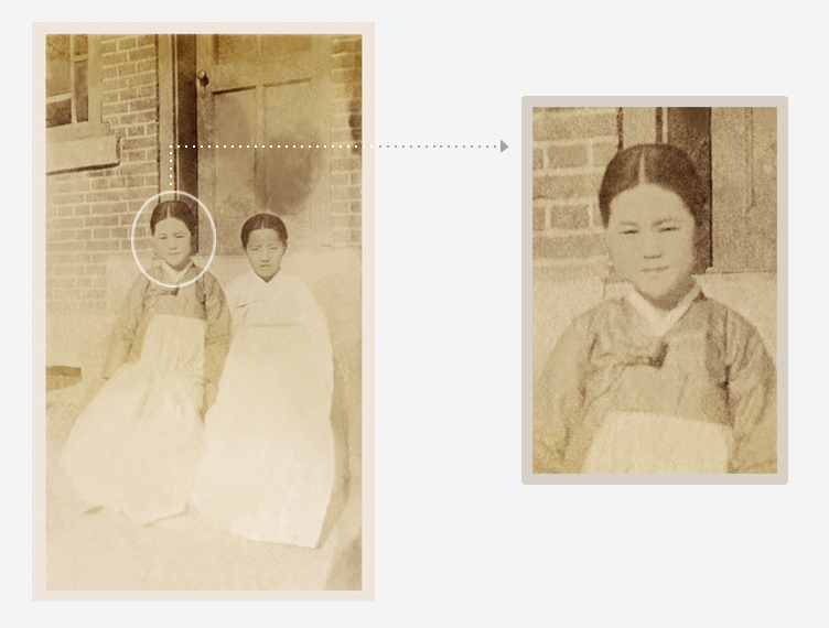 유관순 열사(좌측) 1915~1916년 추정. [이화여대 제공] 유관순 열사(가운데) 1918년 추정. [이화여대 제공]