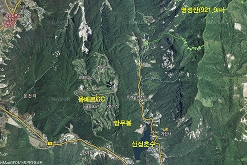 몽베르CC 주변 위성사진.