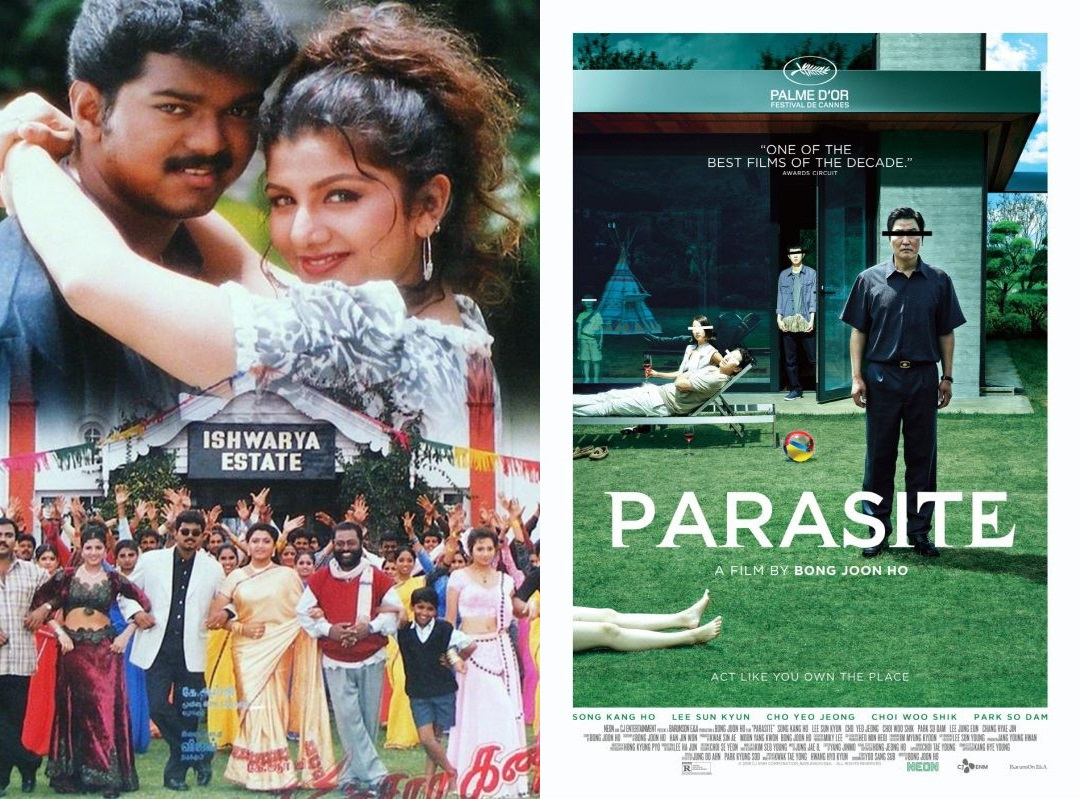 영화 '민사라 칸나'와 '기생충' 포스터.