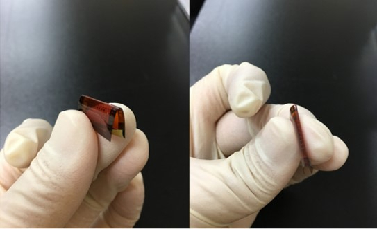 실제 박막전극의 변형모습. [DGIST 제공]