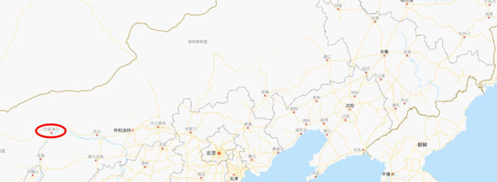 네이멍구 바옌나오얼시(빨간색 동그라미 지점)