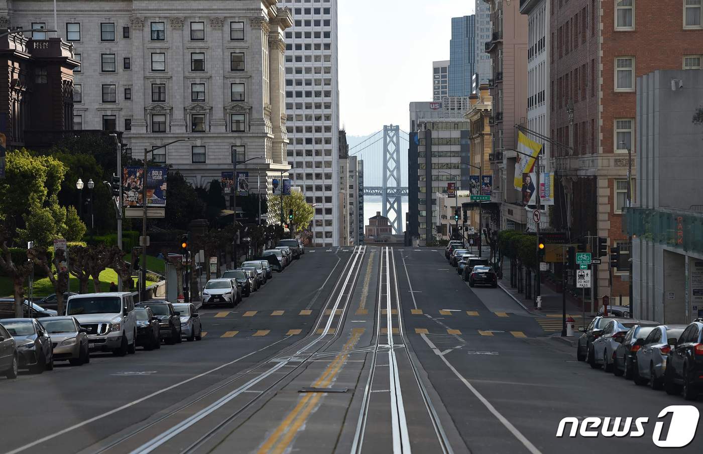 텅빈 캘리포니아주 샌프란시스코 도심 © AFP=뉴스1