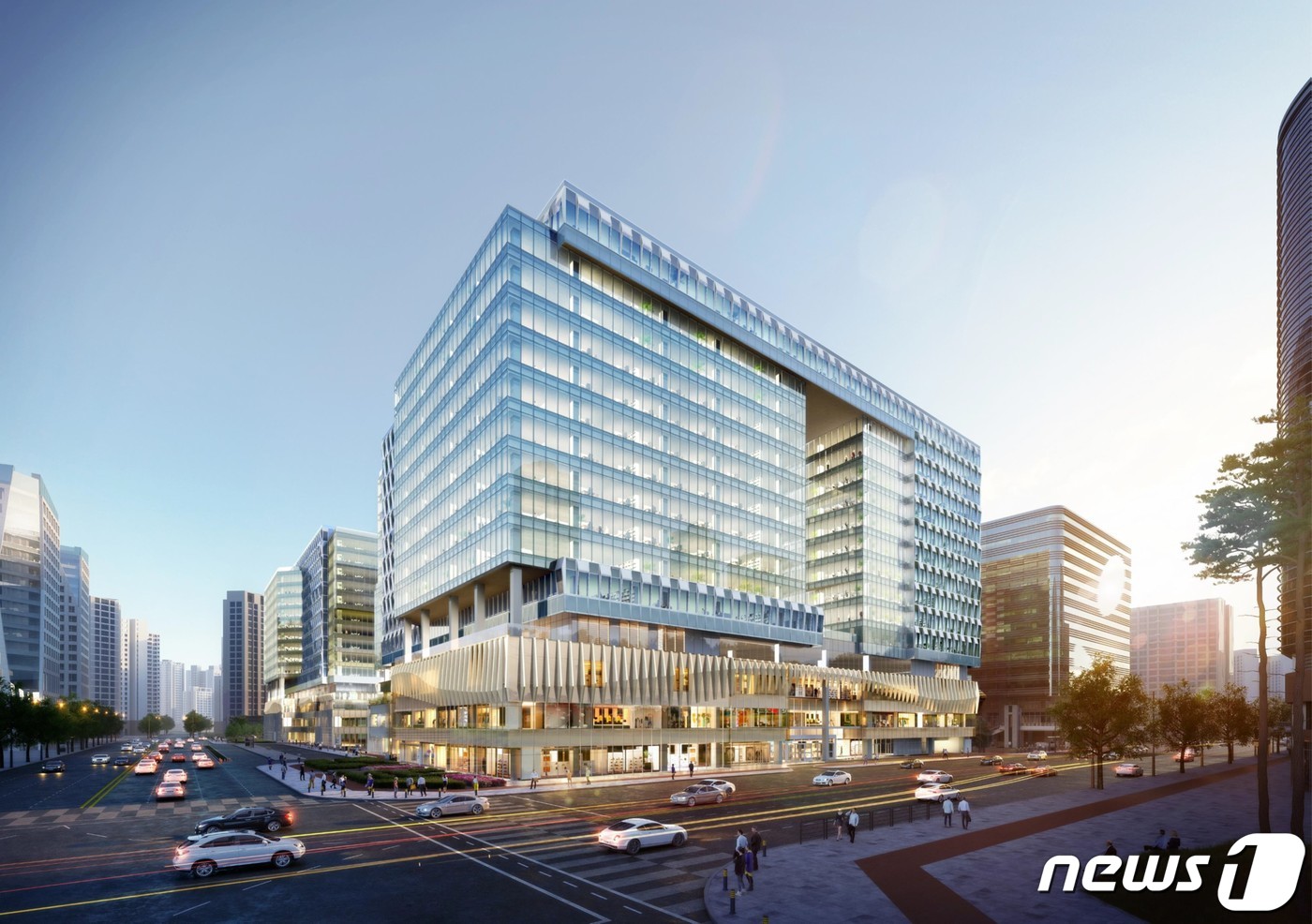 카카오 계열사가 입주할 예정인 '판교 알파돔시티 6-1블록' 건물 투시도 (CBRE코리아 제공) © 뉴스1