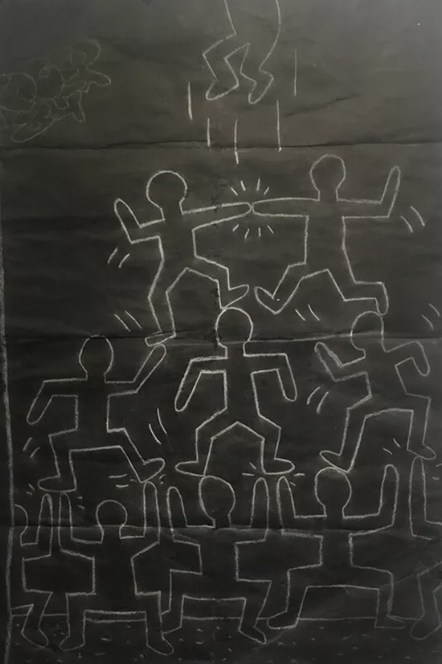 키스 해링 Keith Haring, 무제 Untitled, 1980년대 Circa 1980, 종이에 분필 Chalk on paper, 104x68㎝.(피카프로젝트 제공)© 뉴스1