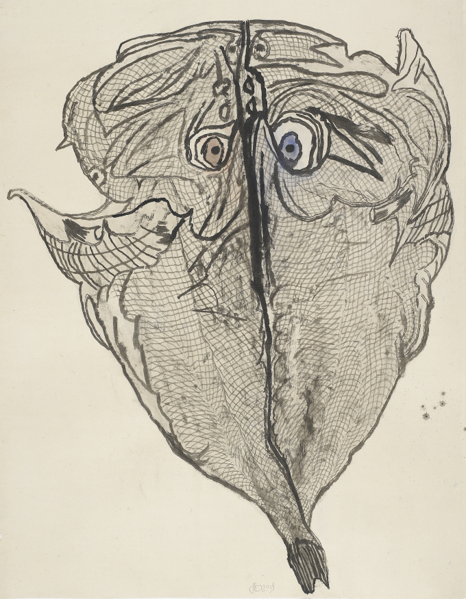 [서울=뉴스핌] 이현경 기자 = 마른 도미 Dried Snapper, 2019, 장지에 먹, 분채 Ink, color pigment on Jangji, 178x158cm [사진=학고재] 2020.01.22 89hklee@newspim.com