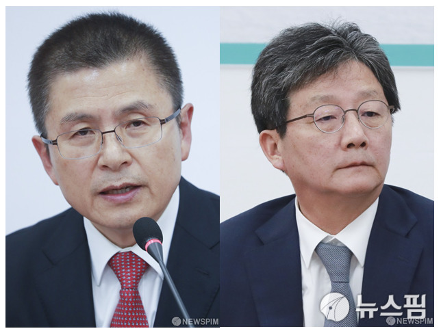 [서울=뉴스핌] 이지현 기자 = 황교안 미래통합당 대표(왼쪽)와 유승민 의원(오른쪽) 2019.11.07 jhlee@newspim.com