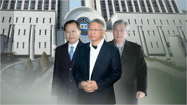박병대 전 대법관(왼쪽부터), 양승태 전 대법원장, 고영한 전 대법관(그래픽=연합뉴스)