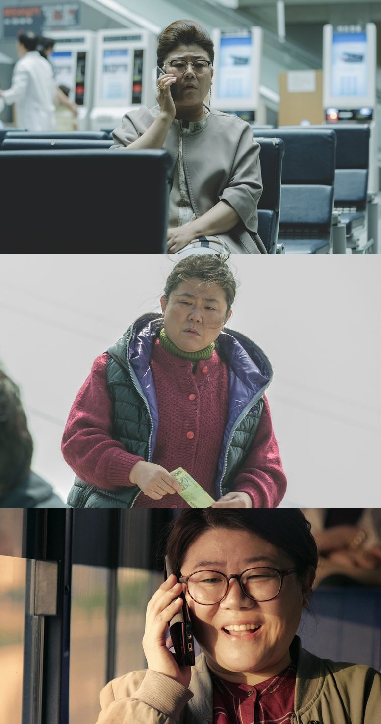 이정은은 올해 '기생충' 외에도 '미성년'의 방파제 아줌마로, 옴니버스 영화 '우리 지금 만나'의 '여보세요'에서 정은 역으로 나왔다. 위쪽부터 '기생충', '미성년', '여보세요' (사진=각 제작사 제공)