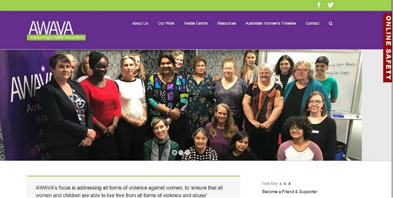 호주 반폭력 여성 동맹(Australian Women Against Violence Alliance)은 2016년에 이미 '이미지가 변경되었거나 다른 여성들이 찍은 이미지로 구성되어 있어도 이미지의 배포로 인한 피해자의 잠재적 손해는 줄지 않는다'는 사실에 주목하고 '성적인 포토샵(sexualized photoshopping)'의 불법성을 알리기 위해 노력해오고 있다. (사진=AWAVA 홈페이지 화면캡처)