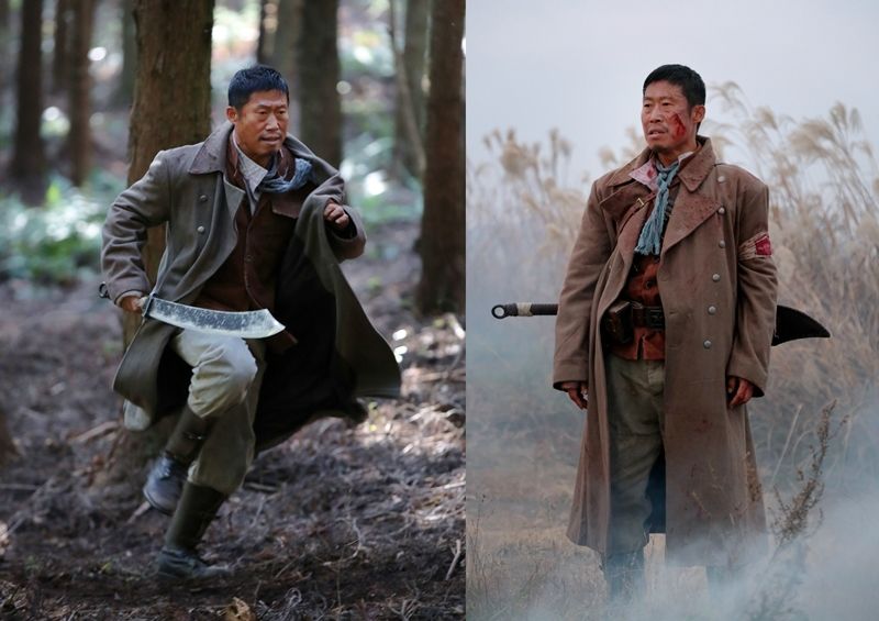 유해진은 '봉오동 전투'에서 항일대도를 휘두르는 독립군 황해철 역을 맡았다. (사진=㈜빅스톤픽쳐스, ㈜더블유픽처스 제공)