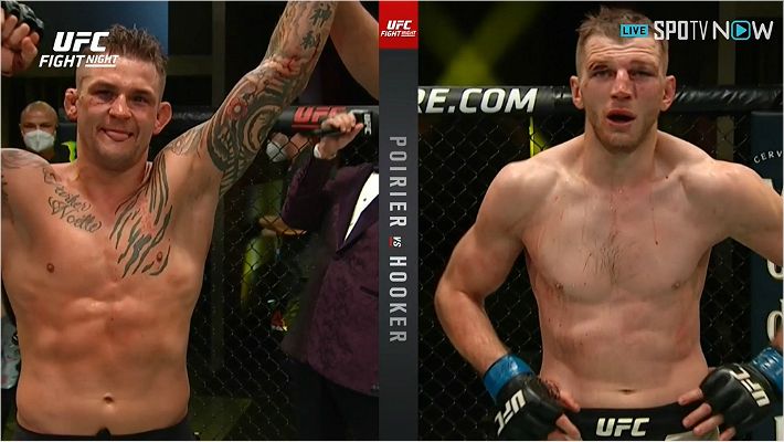 5라운드 3-0 심판전원일치 판정승을 거둔 포이리에(왼쪽) (사진=SPOTV NOW 제공)