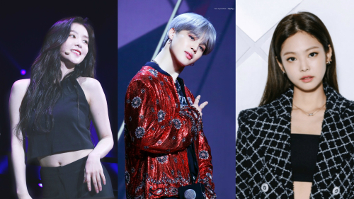 사진 왼쪽부터 레드벨빗 아이린, 방탄소년단 지민, 블랙핑크 제니.