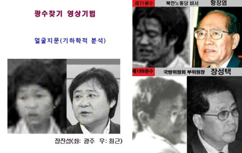 지만원이 5·18민주화운동 당시 광주로 남파된 북한 공작원이라 주장하며 '시스템클럽'에 게시한 사진.