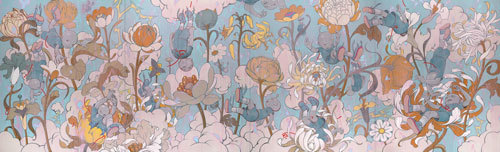 롯데뮤지엄의 기획전 ‘제임스 진, 끝없는 여정’에서 만날 수 있는 대만계 미국 작가 제임스 진의 신작 ‘하강-푸른 나무’(Descendents-Blue Wood). 그의 작품은 대부분 꿈을 꾸는 듯한 몽환적인 느낌을 선사한다.