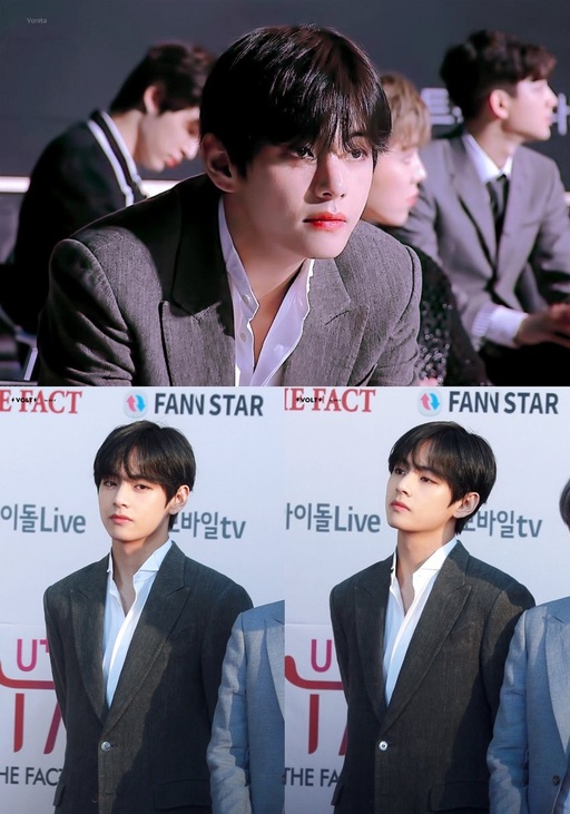 24일 열린 한 음악시상식에 참석한 방탄소년단 뷔