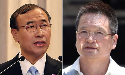 한상대 전 검찰총장(왼쪽)과 건설업자 윤중천.