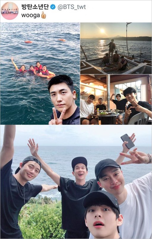 방탄소년단 공식 트위터에 뷔가 올린 여행사진