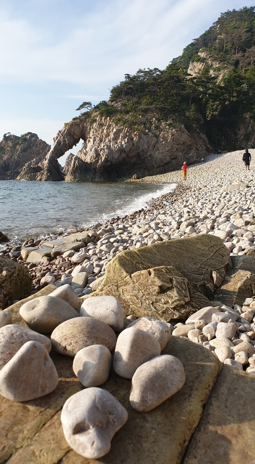 서산 황금산 몽돌해변 코끼리 바위