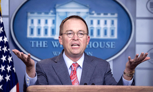 믹 멀베이니 미국 백악관 비서실장 대행. 연합뉴스