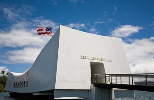 1941년 12월7일 일본의 하와이 진주만 공습 당시 침몰한 전함 ‘애리조나’와 그 승조원들을 기리는 추모관. 미 해군