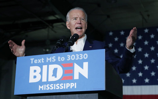 미국 민주당 대선 경선 주자인 조 바이든 전 부통령. 투갈루 AP=연합뉴스