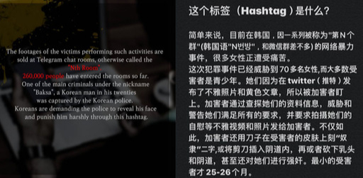 SNS(사회관계망서비스)에 ‘#NthRoomCase’ 해시태그와 함께 공유되고 있는 게시물들. 트위터 캡처