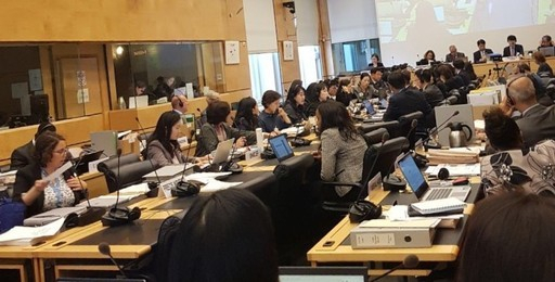 지난해 9월 18∼19일(현지시간) 스위스 제네바에 열린 유엔 아동권리위원회(UN Committee on the Rights of the Child·UNCRC) 제5·6차 심의 모습. 국제아동인권센터 제공