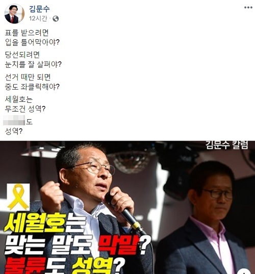 김문수 페이스북 갈무리.