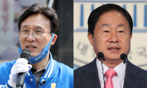 김민석(왼쪽), 주광덕