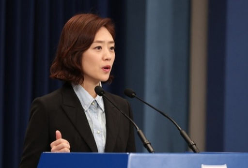 청와대 대변인 시절의 더불어민주당 고민정 의원 모습. 뉴시스
