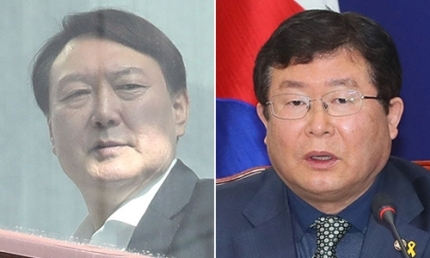 윤석열 검찰총장(왼쪽)과 더불어민주당 설훈 최고위원. 연합뉴스