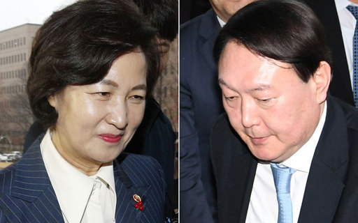 추미애 법무부 장관(왼쪽), 윤석열 검찰총장.