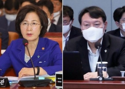 추미애 법무부 장관(왼쪽 사진)과 윤석열 검찰총장(오른쪽 사진). 연합뉴스