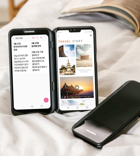 LG V50 씽큐에 듀얼 스크린 장착한 모습. /LG전자