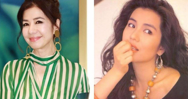 여신 중추훙의 최근 모습과 한창 때의 사진. 여신으로 불릴 만해 보인다./제공=홍콩 싱다오르바오(星島日報).