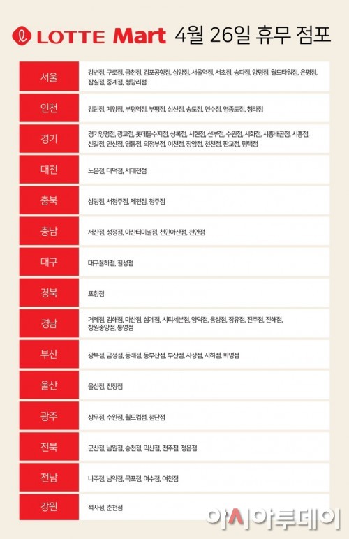 /롯데마트 휴무일