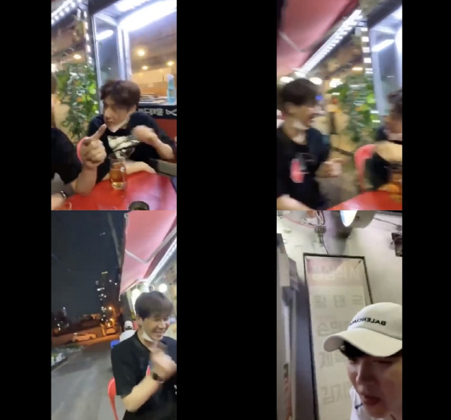 /사진=논란이 된 SNS 라이브 화면