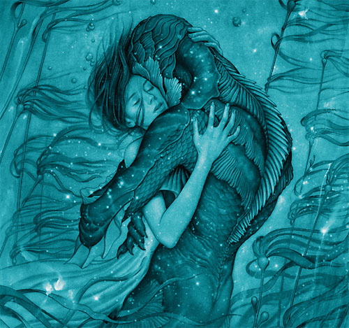 기예르모 델 토로 감독의 영화 ‘셰이프 오브 워터’ 오리지널 포스터(2017년). 롯데뮤지엄 제공