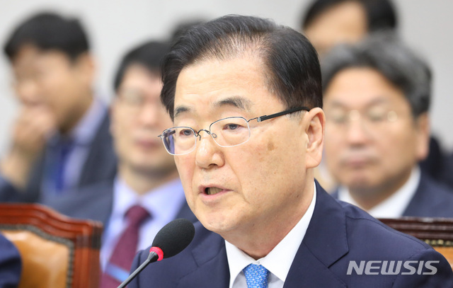 정의용 청와대 국가안보실장. 사진=뉴시스