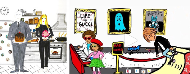 왼쪽부터 디올 구찌가 귀여운 그림체로 전하는 연대의 메시지들. 디올·구찌 인스타그램