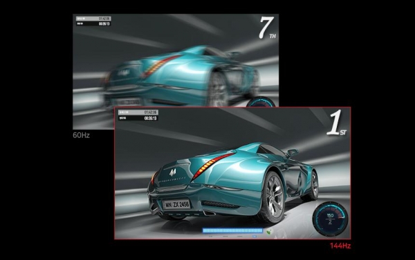 주사율이 높은 모니터는 화면전환이 훨씬 부드러워 잔상이 없다. 그래서 화면이 자주 바뀌는 게임에 매우 적합하다.