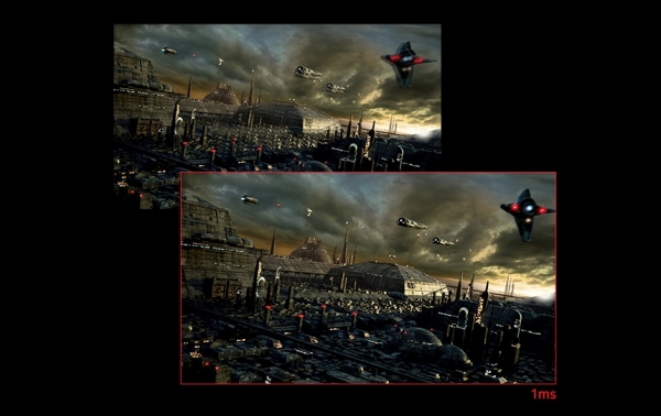 응답속도가 빠른 모니터는 잔상 없이 매끄럽고 깨끗한 화면을 보여준다.