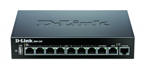 전면에는 기가비트 LAN 포트 8개와 WAN 포트 1개, USB 포트 1개, 콘솔 포트 1개가 장착됐다.