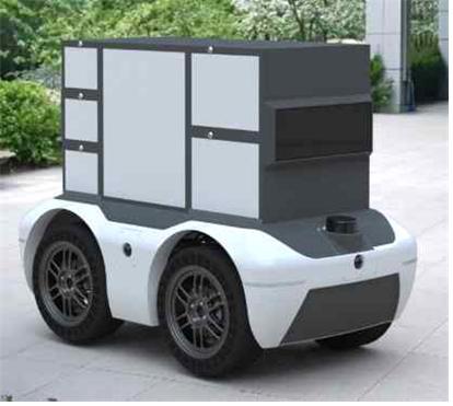 언맨드솔루션의 자율주행 배달 로봇이 보도, 공원 등을 주행하며 택배를 배송할 수 있게 됐다.