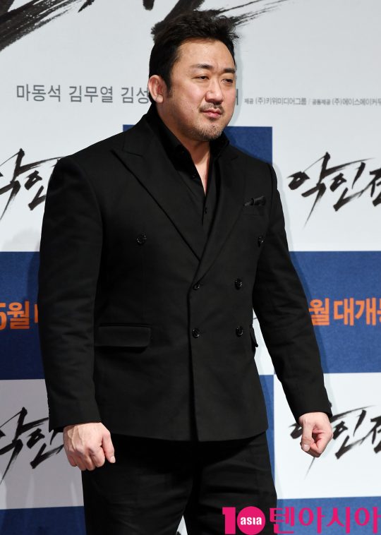배우 마동석이 9일 오전 서울 신사동 압구정 CGV에서 열린 영화 ‘악인전’ 제작보고회에 참석하고 있다.
