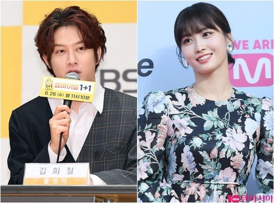 가수 김희철(왼쪽), 모모. / 이승현 기자 lsh87@