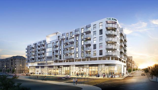 미국 LA 한인타운 중심에 조성되는 더 보라(The BORA) 3170 주상복합 아파트 조감도.