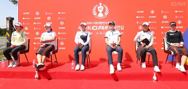 미디어데이에 참석한 이정은6, 장하나, 최혜진, 박성현, 김세영, 조아연 (왼쪽부터)